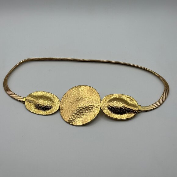 Zara Women's Gold Tone Metal Stretch Belt - Picture 4 of 10